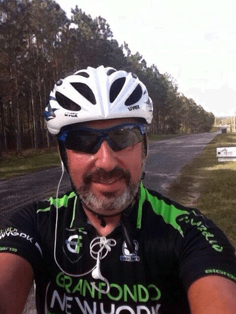 picture of Dr. Villalobos bicycling