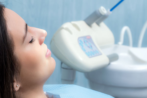 woman relaxed at the dentist